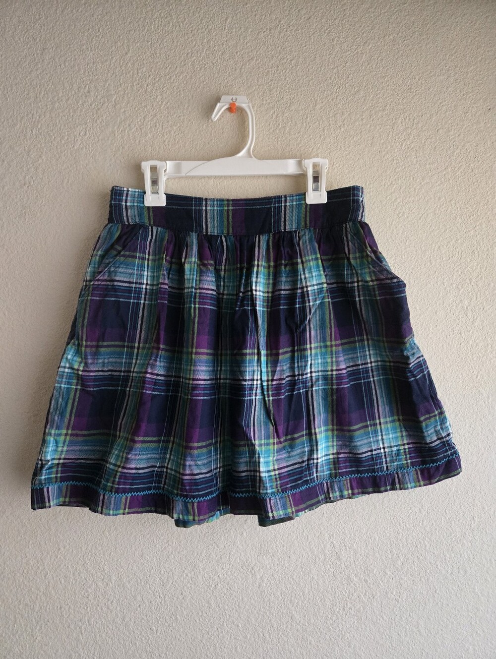 Cherokee Plaid Mini Skirt in Purple and Teal Size XL 14/16